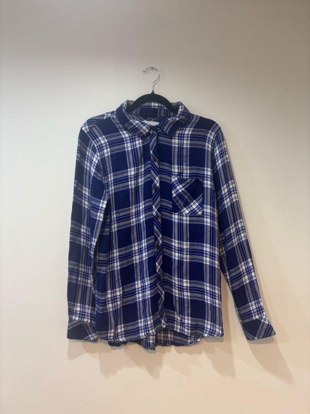 Rails Blue and White Plaid Button-Down Shirt